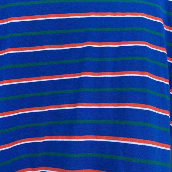 Vintage Pen West by Pendleton blue striped short sleeve polo shirt size L - Picture 3 of 6